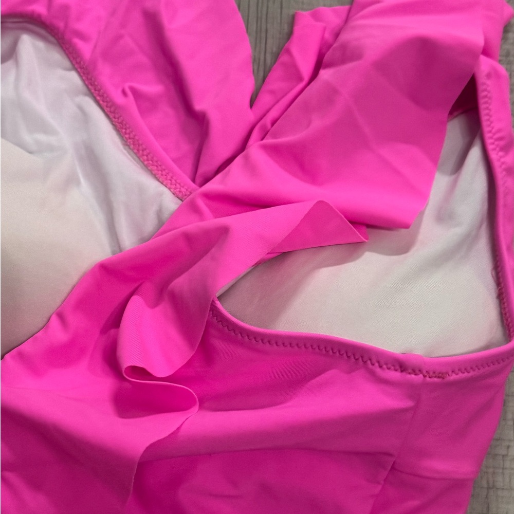 Vibrant Pink Ruffled One-Piece Swimsuit - Picture 8 of 8